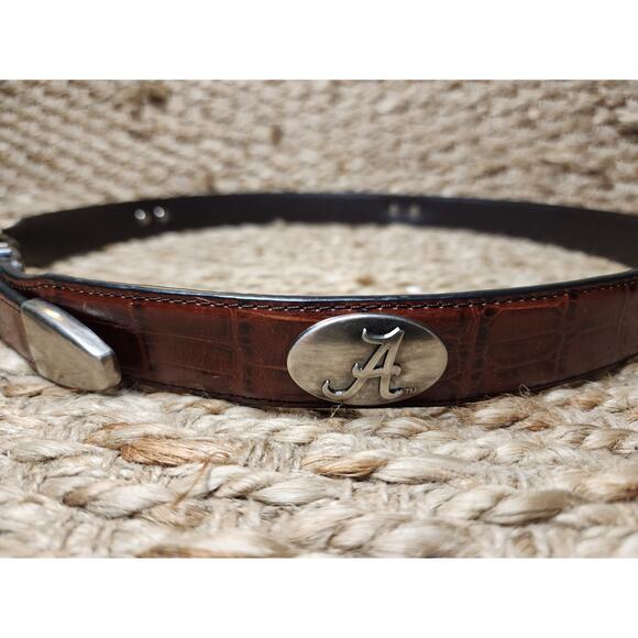 Zep-Pro Alabama Crimson Tide Men's Collegiate Croc Leather Belt Size 42 - Picture 2 of 7